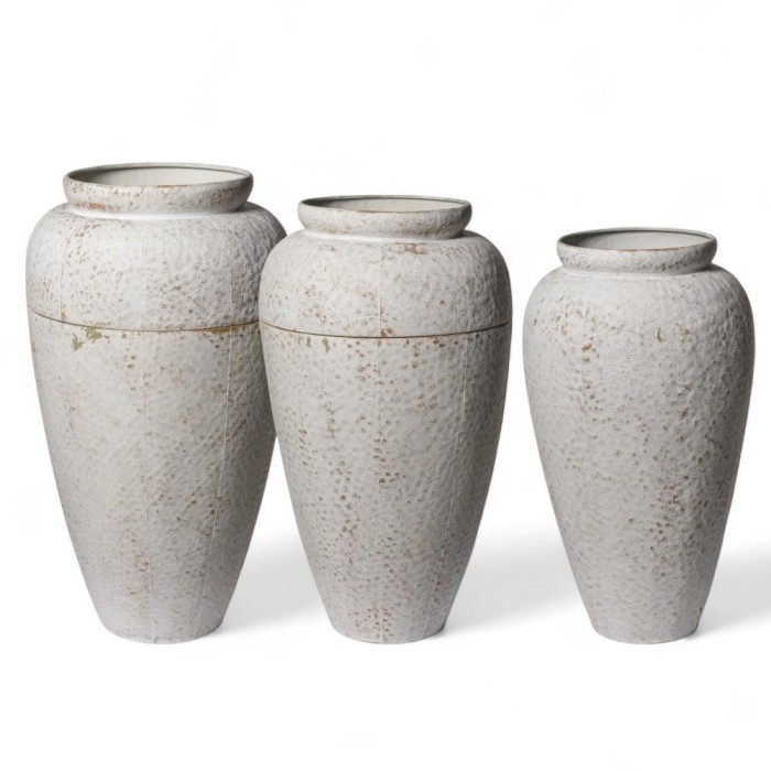 SET 3 VASI METALLO BIANCO